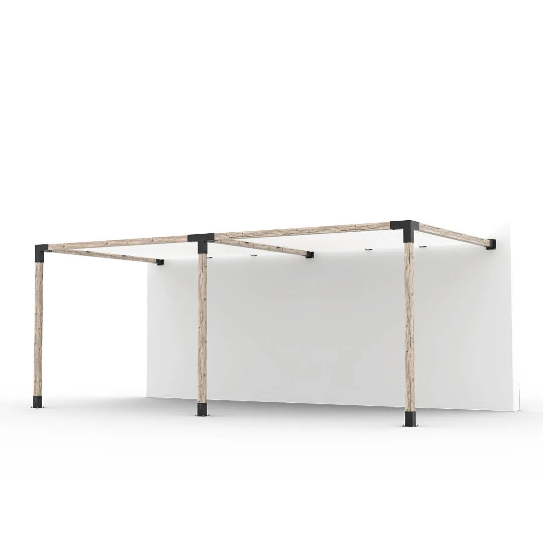 Double Wall Mount Pergola Kit with 2 SHADE SAILS for 4x4 Wood Posts