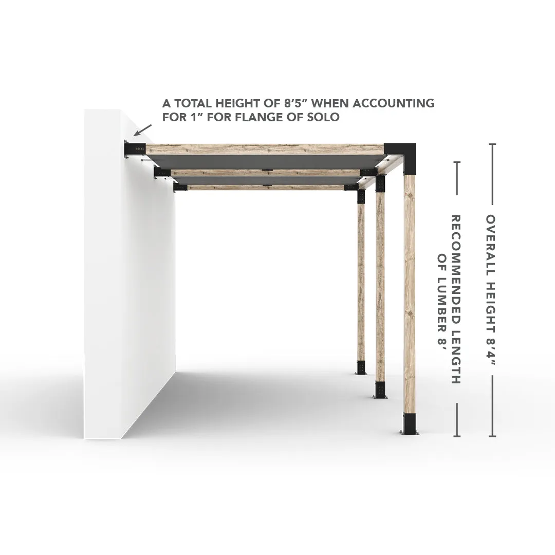 Double Wall Mount Pergola Kit with 2 SHADE SAILS for 4x4 Wood Posts