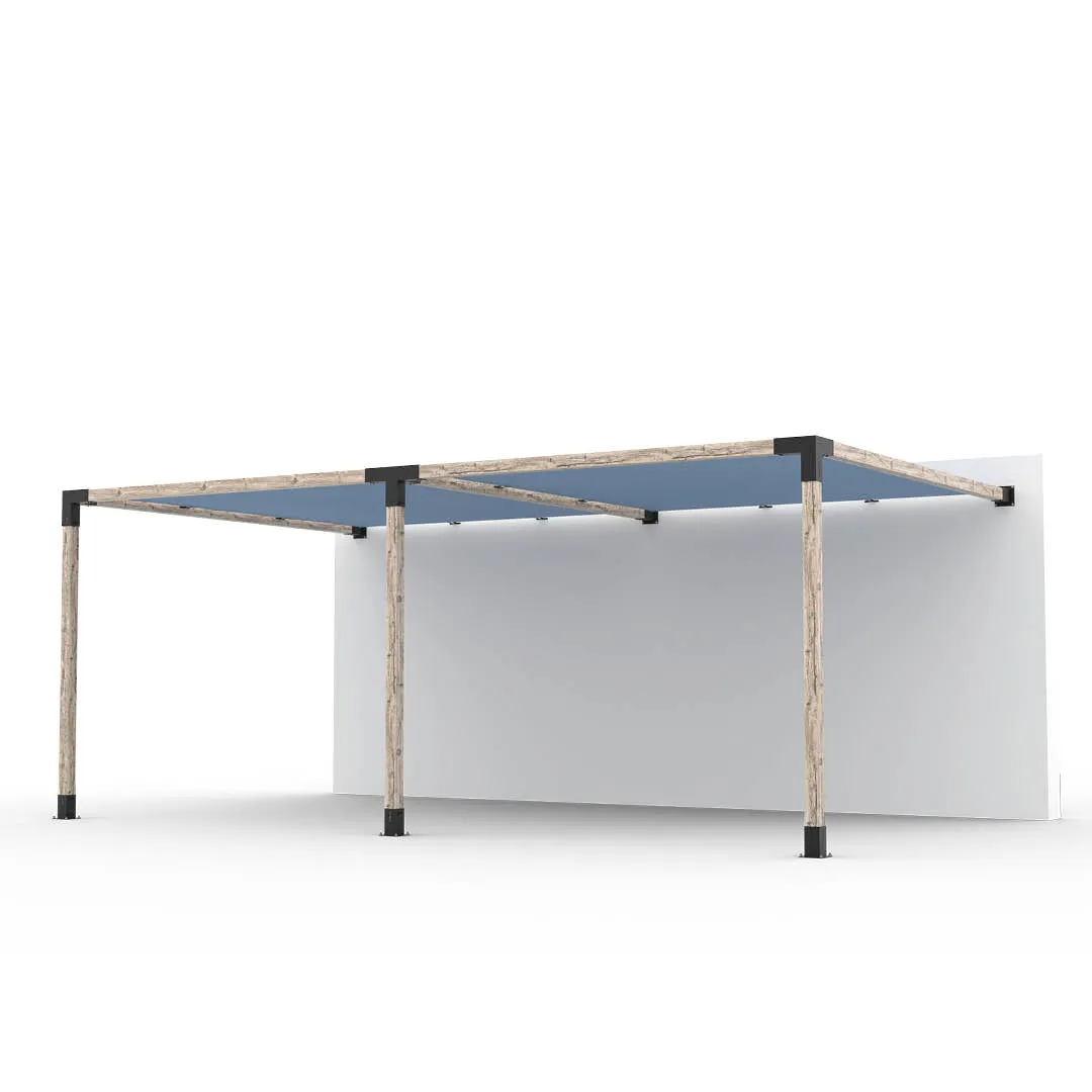 Double Wall Mount Pergola Kit with 2 SHADE SAILS for 4x4 Wood Posts
