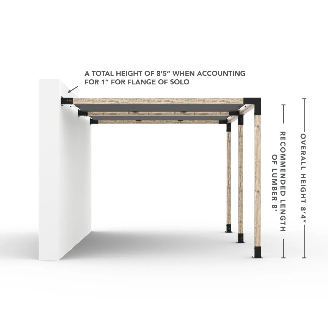 Double Wall Mount Pergola Kit with 2 SHADE SAILS for 4x4 Wood Posts