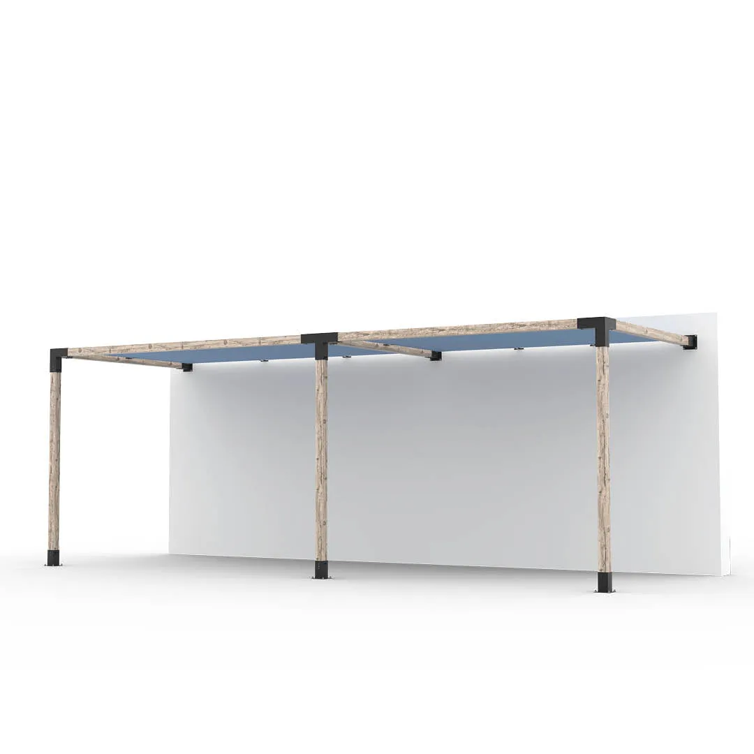 Double Wall Mount Pergola Kit with 2 SHADE SAILS for 4x4 Wood Posts