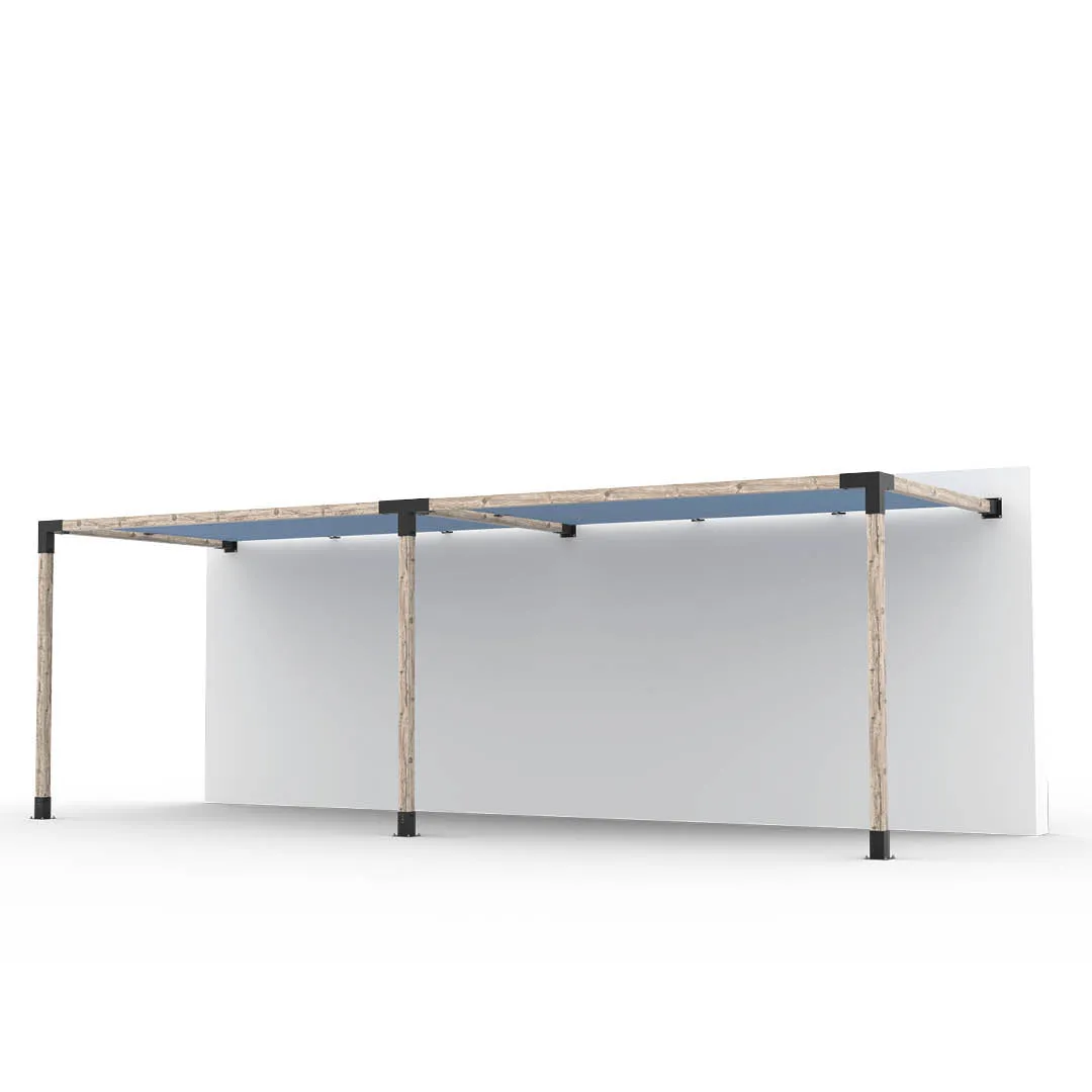Double Wall Mount Pergola Kit with 2 SHADE SAILS for 4x4 Wood Posts