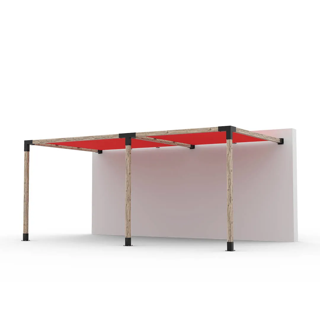 Double Wall Mount Pergola Kit with 2 SHADE SAILS for 4x4 Wood Posts