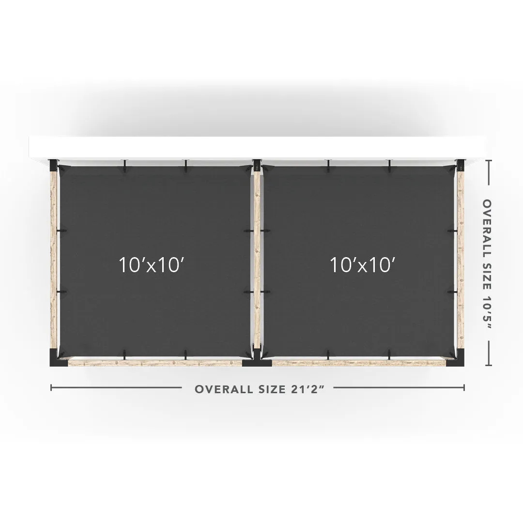 Double Wall Mount Pergola Kit with 2 SHADE SAILS for 4x4 Wood Posts