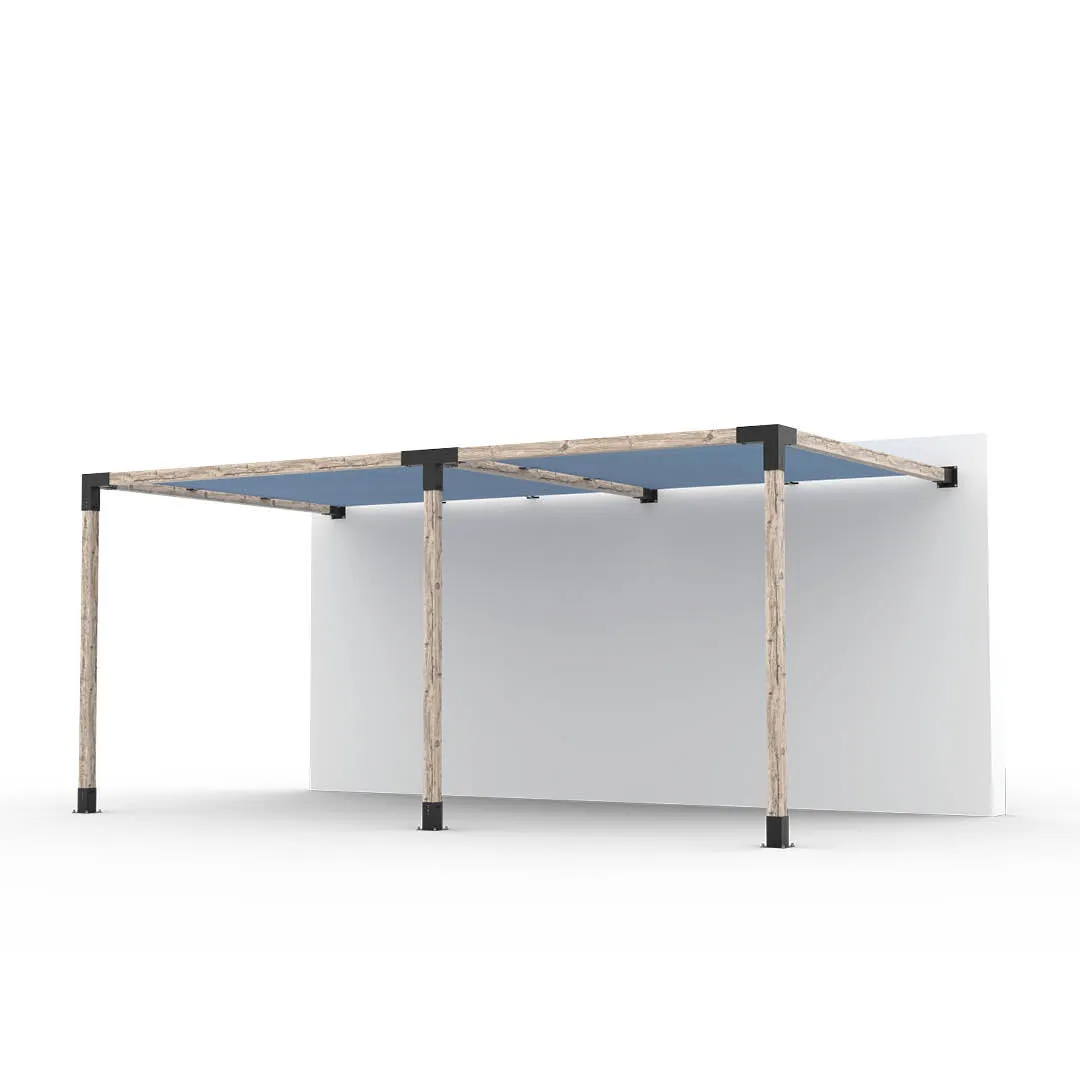 Double Wall Mount Pergola Kit with 2 SHADE SAILS for 4x4 Wood Posts