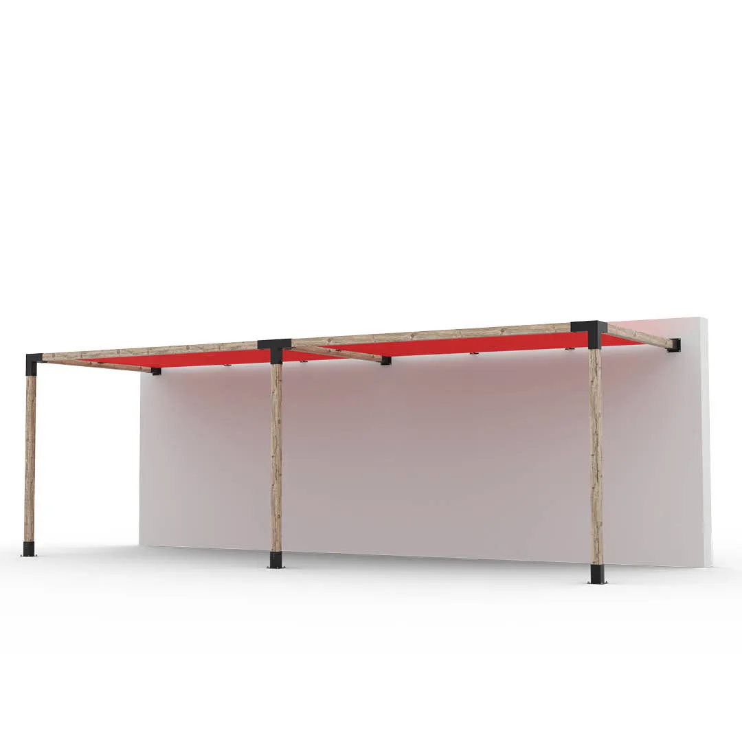 Double Wall Mount Pergola Kit with 2 SHADE SAILS for 4x4 Wood Posts