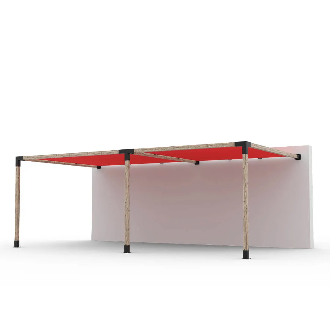 Double Wall Mount Pergola Kit with 2 SHADE SAILS for 4x4 Wood Posts