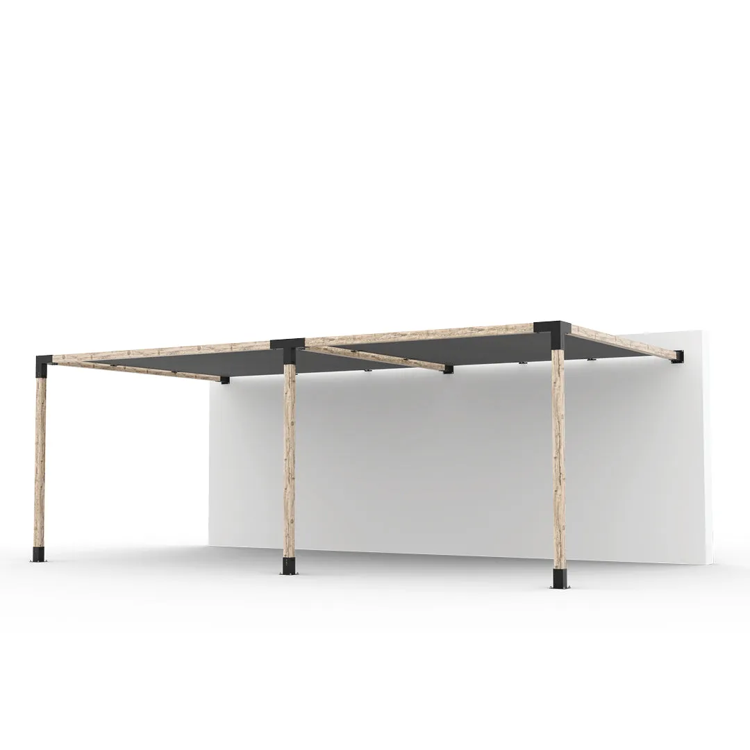 Double Wall Mount Pergola Kit with 2 SHADE SAILS for 4x4 Wood Posts