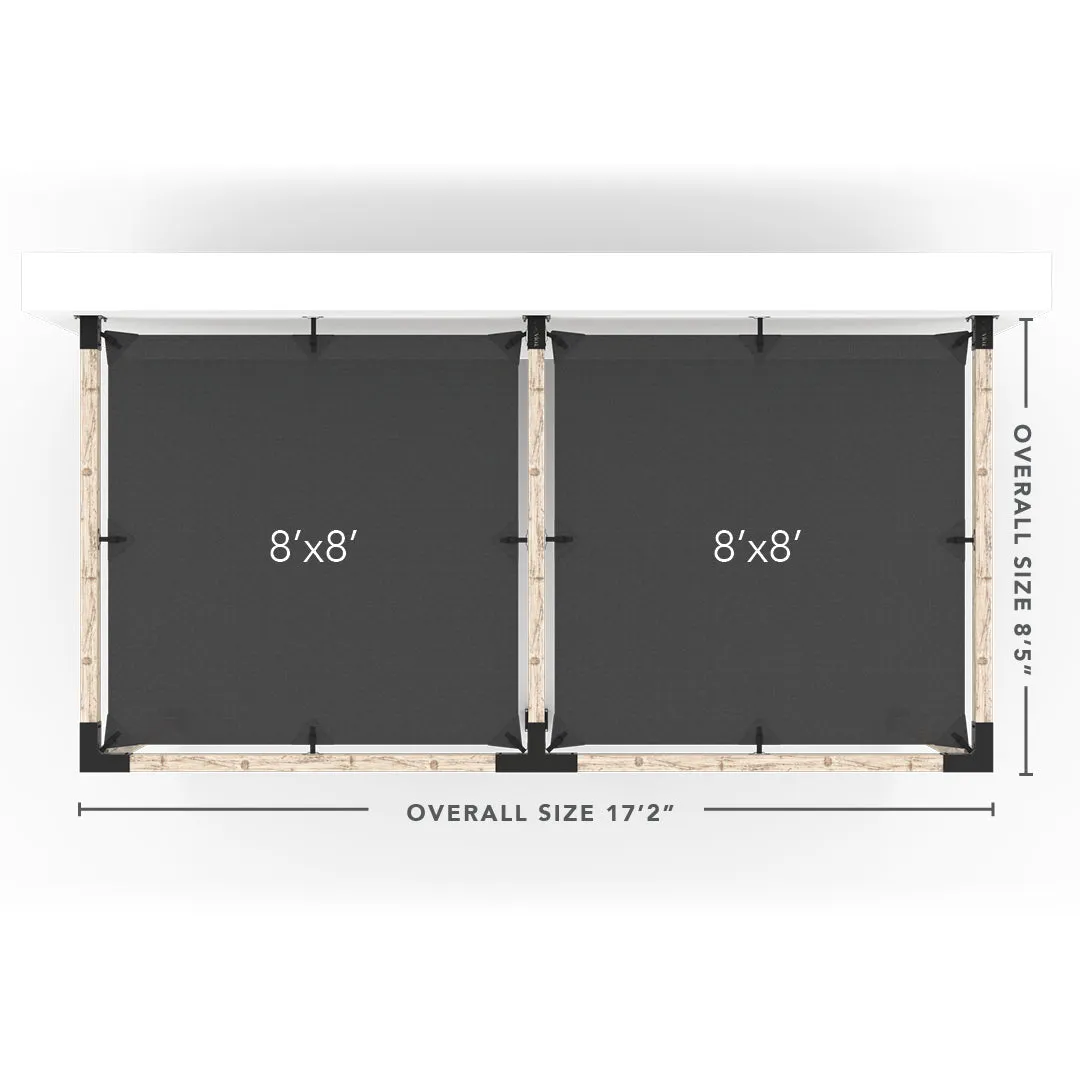 Double Wall Mount Pergola Kit with 2 SHADE SAILS for 4x4 Wood Posts