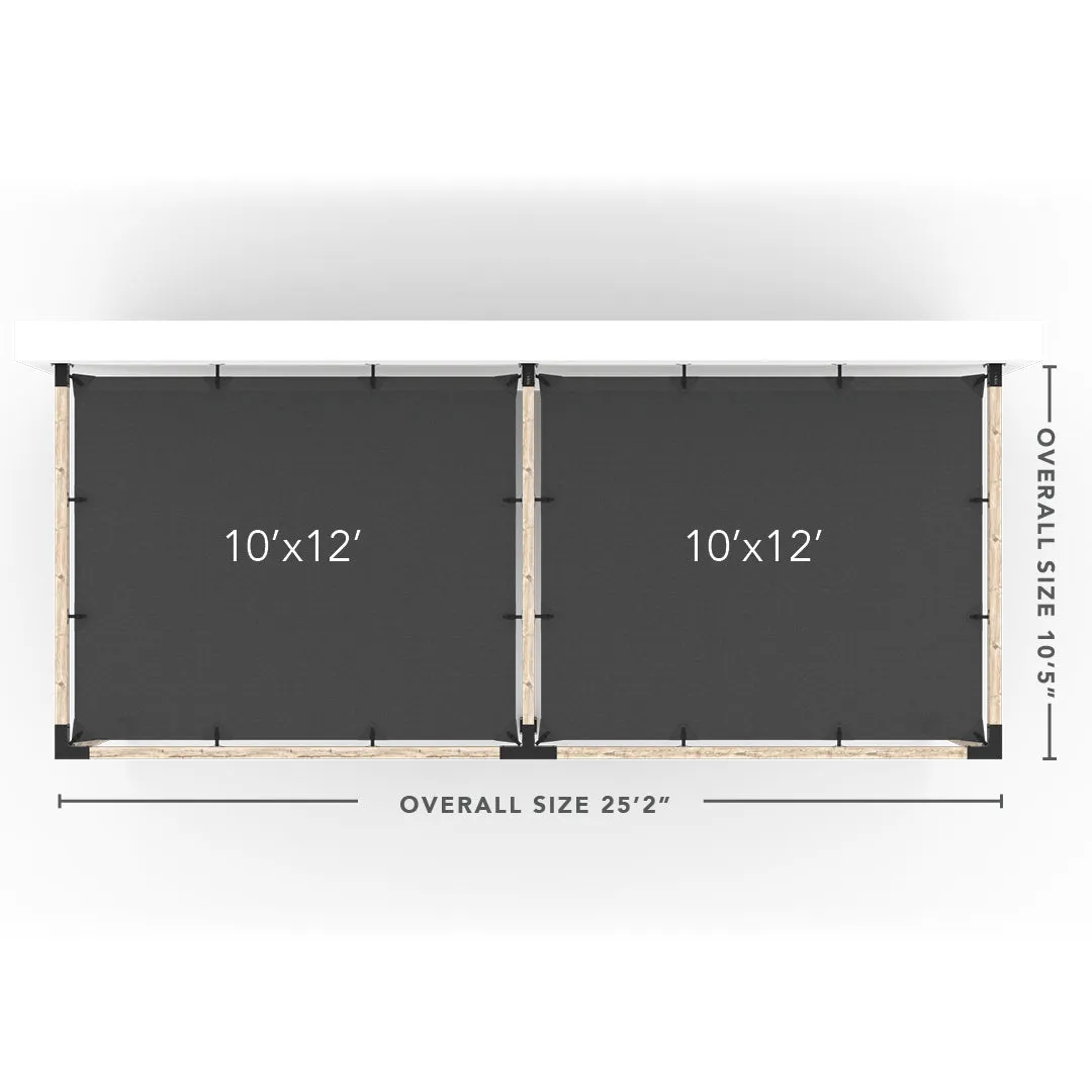 Double Wall Mount Pergola Kit with 2 SHADE SAILS for 4x4 Wood Posts