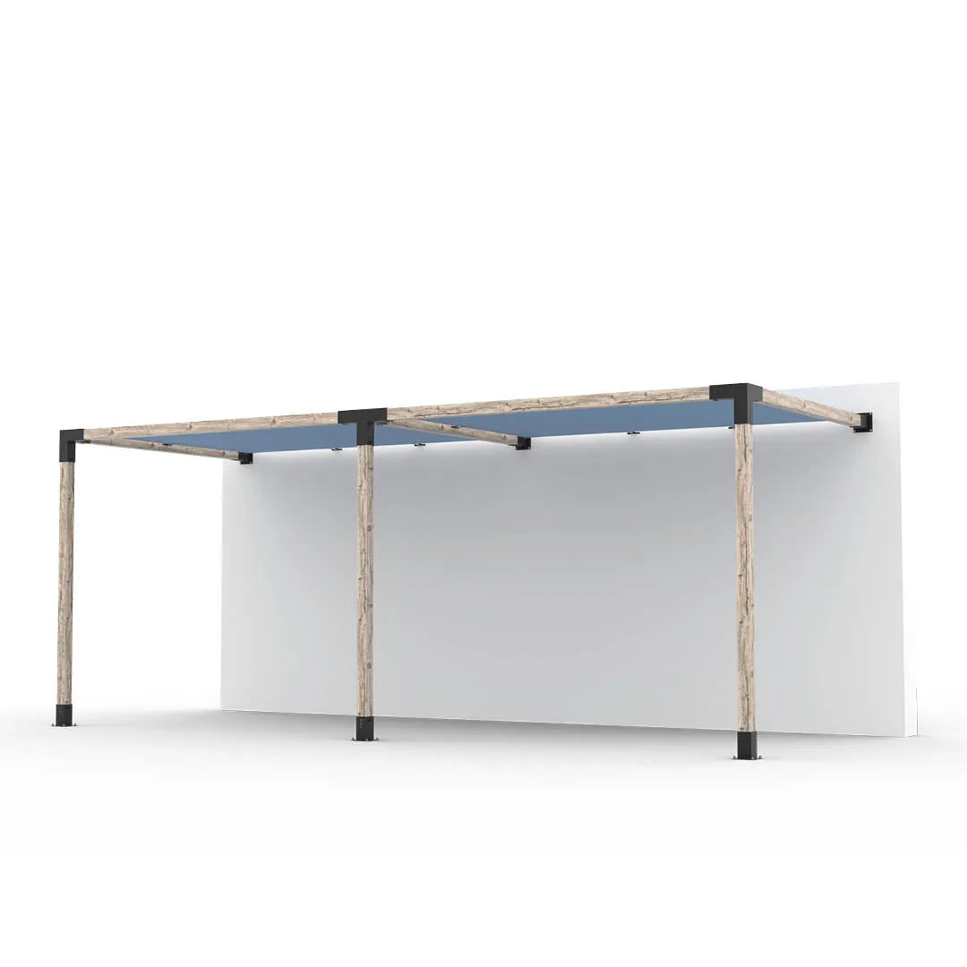Double Wall Mount Pergola Kit with 2 SHADE SAILS for 4x4 Wood Posts