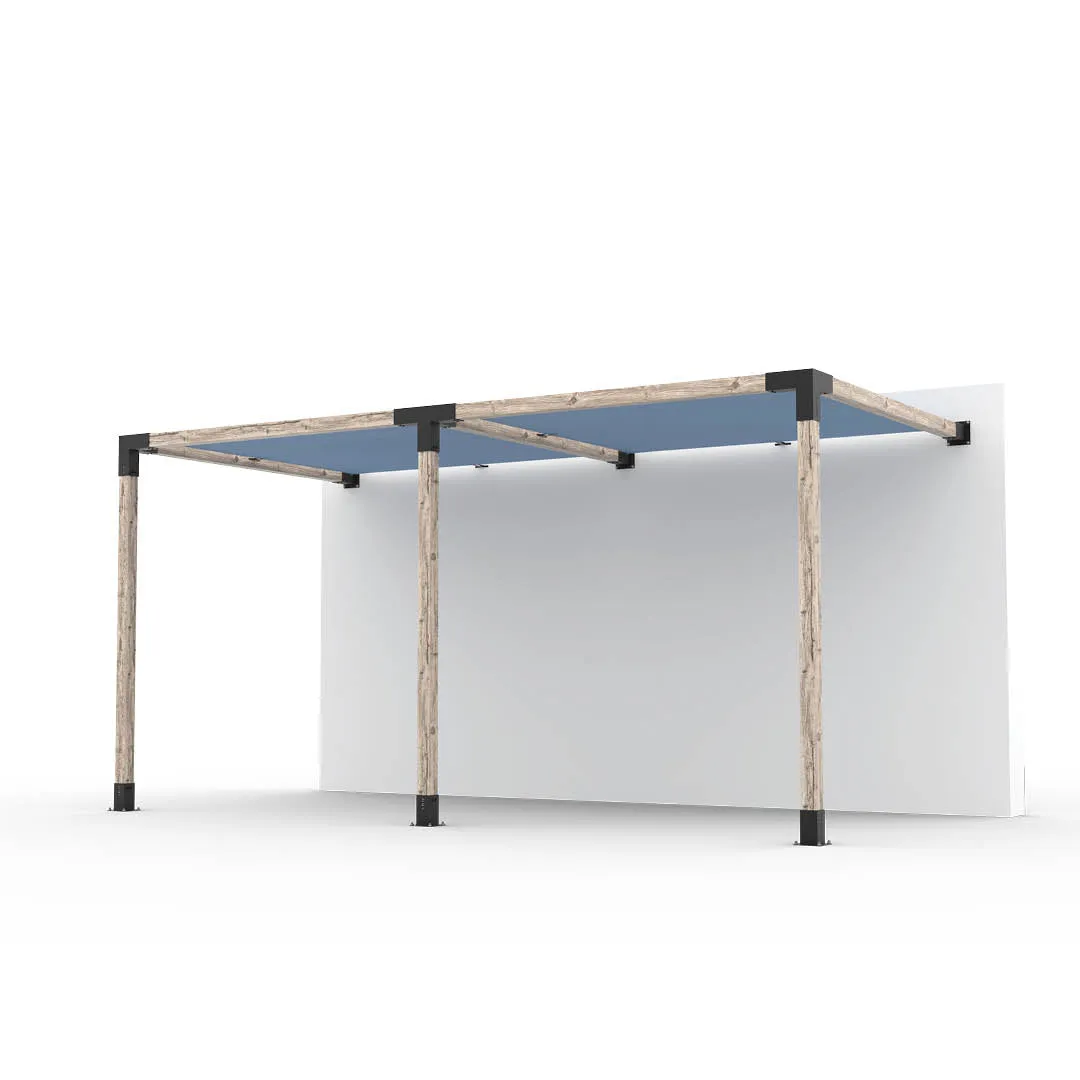 Double Wall Mount Pergola Kit with 2 SHADE SAILS for 4x4 Wood Posts