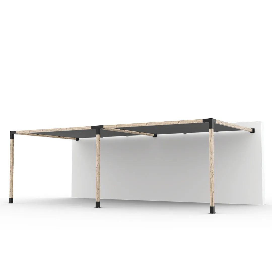 Double Wall Mount Pergola Kit with 2 SHADE SAILS for 4x4 Wood Posts