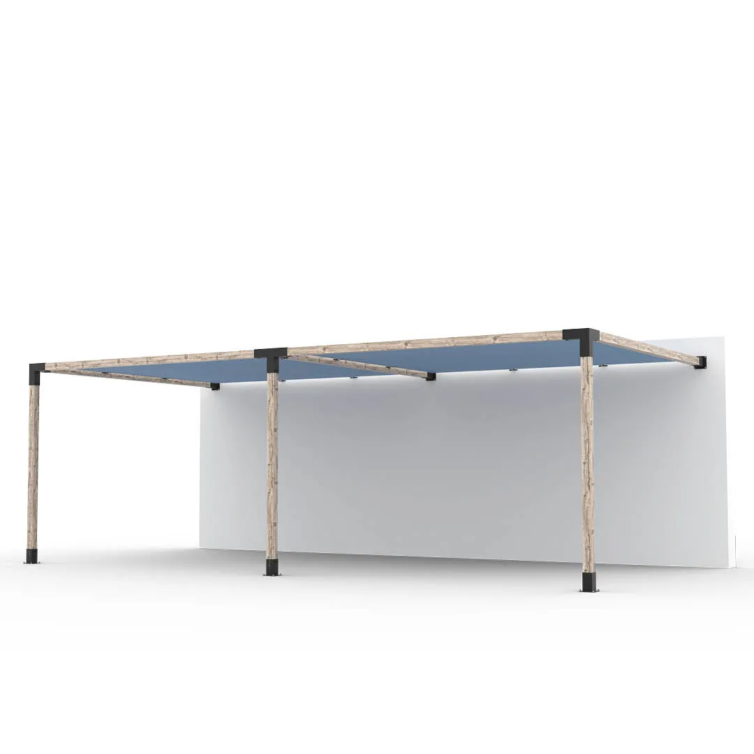 Double Wall Mount Pergola Kit with 2 SHADE SAILS for 4x4 Wood Posts