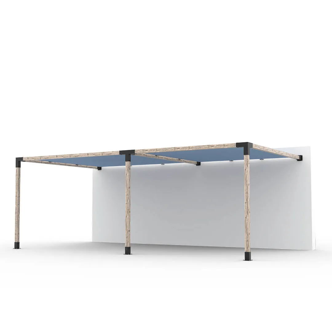 Double Wall Mount Pergola Kit with 2 SHADE SAILS for 4x4 Wood Posts