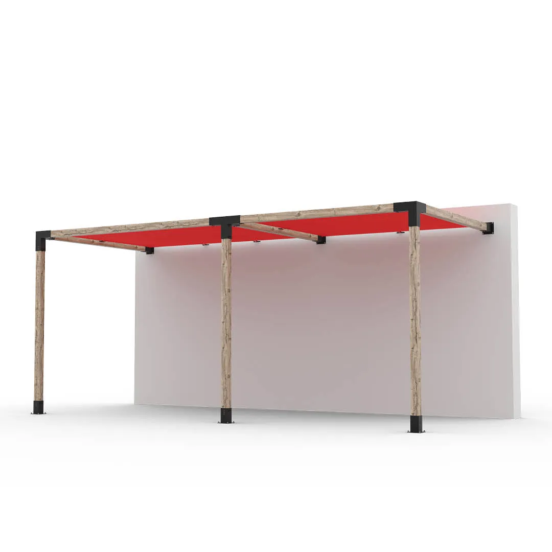 Double Wall Mount Pergola Kit with 2 SHADE SAILS for 4x4 Wood Posts