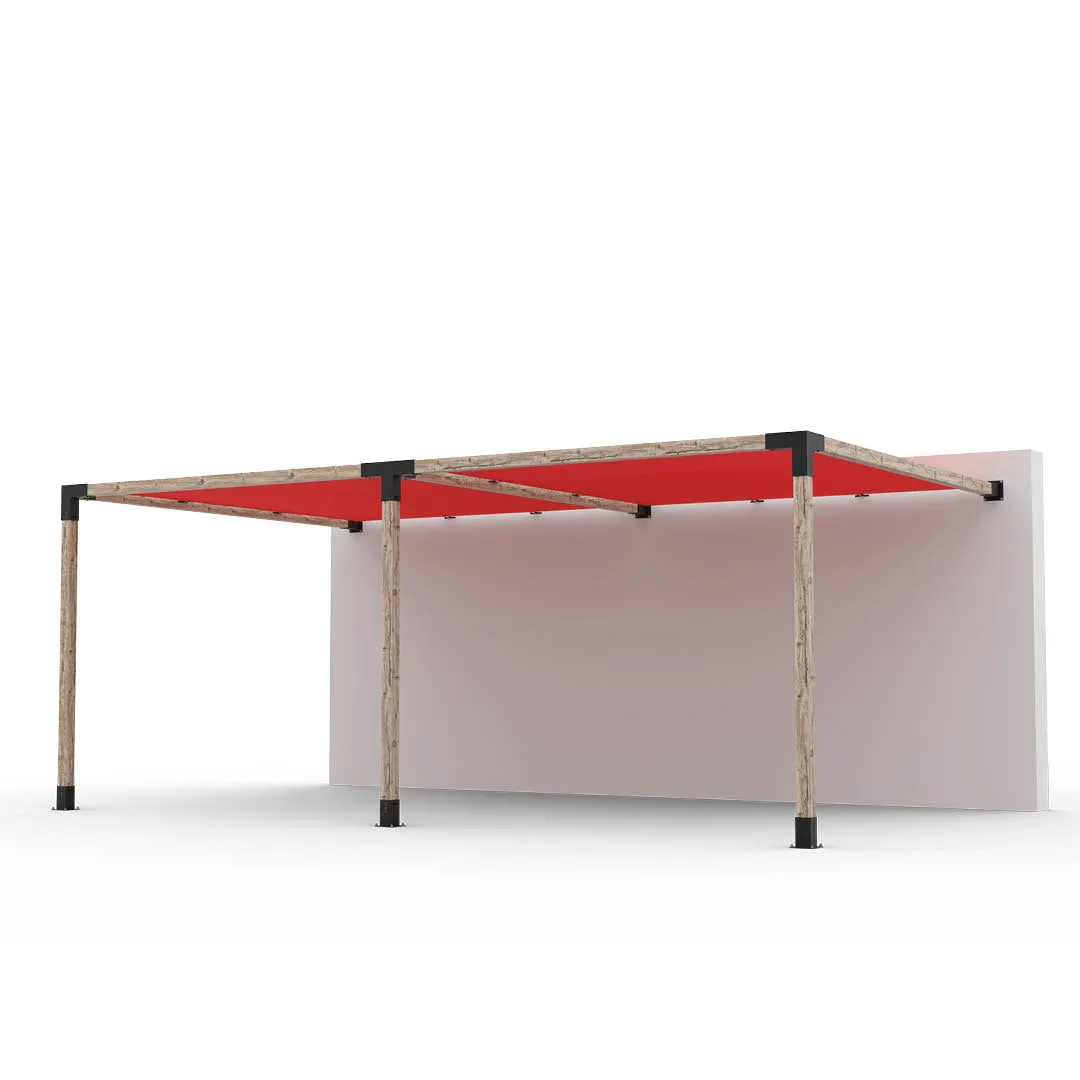Double Wall Mount Pergola Kit with 2 SHADE SAILS for 4x4 Wood Posts