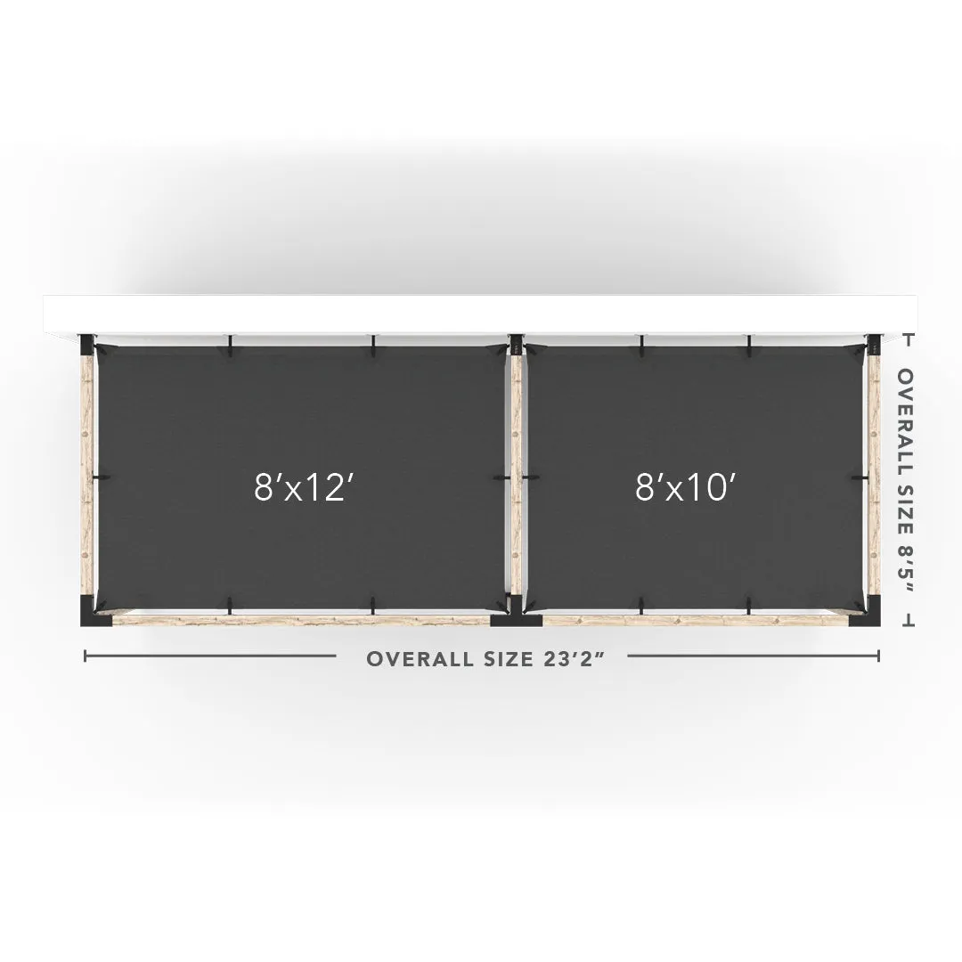 Double Wall Mount Pergola Kit with 2 SHADE SAILS for 4x4 Wood Posts
