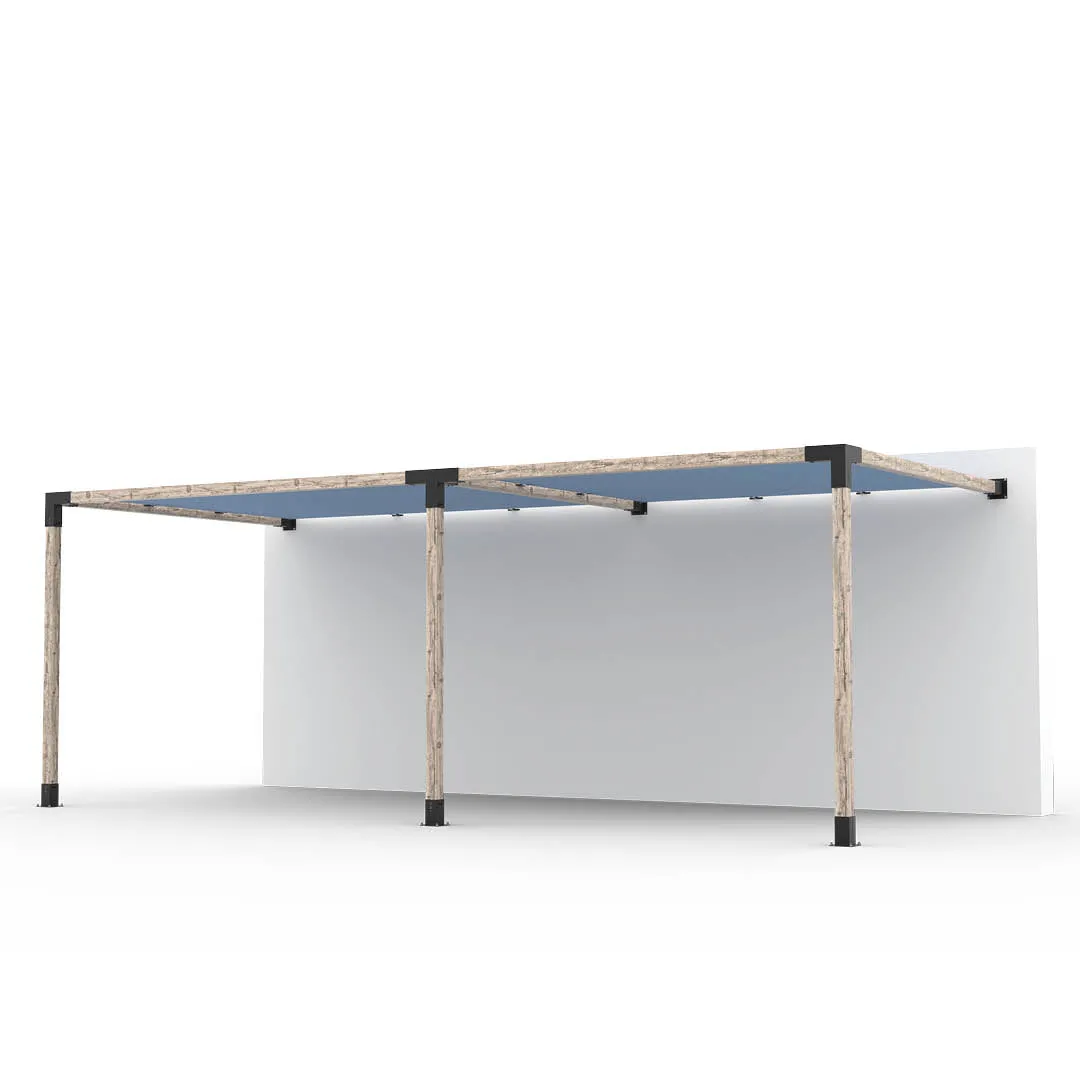Double Wall Mount Pergola Kit with 2 SHADE SAILS for 4x4 Wood Posts