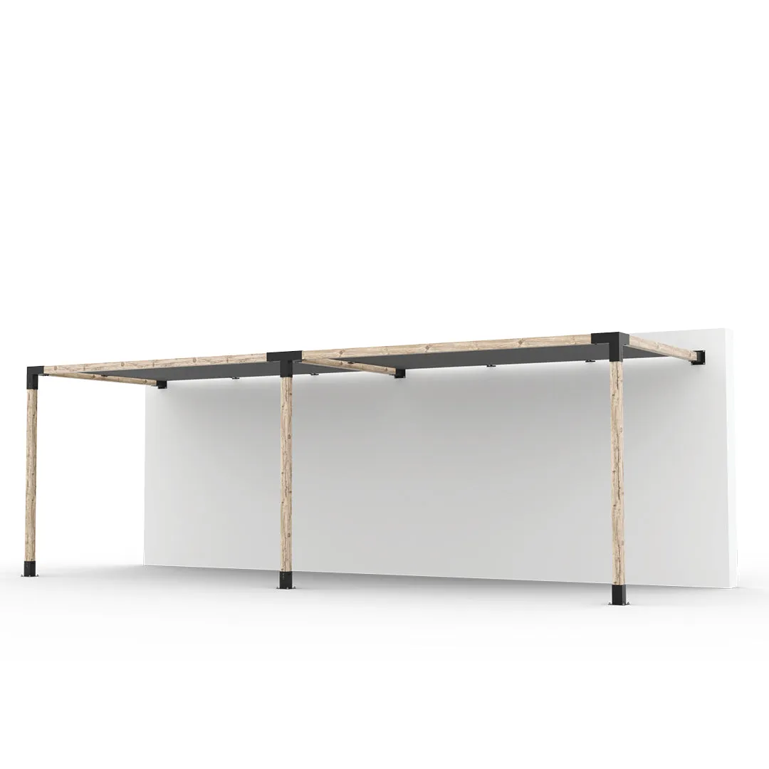 Double Wall Mount Pergola Kit with 2 SHADE SAILS for 4x4 Wood Posts