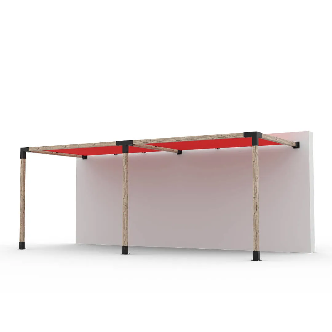 Double Wall Mount Pergola Kit with 2 SHADE SAILS for 4x4 Wood Posts