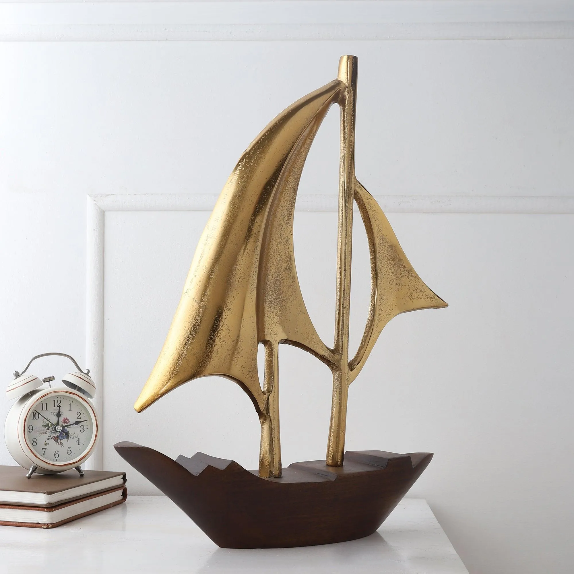 Dream Boat Large Raw Decorative Showpiece For Table Decor & Gifting