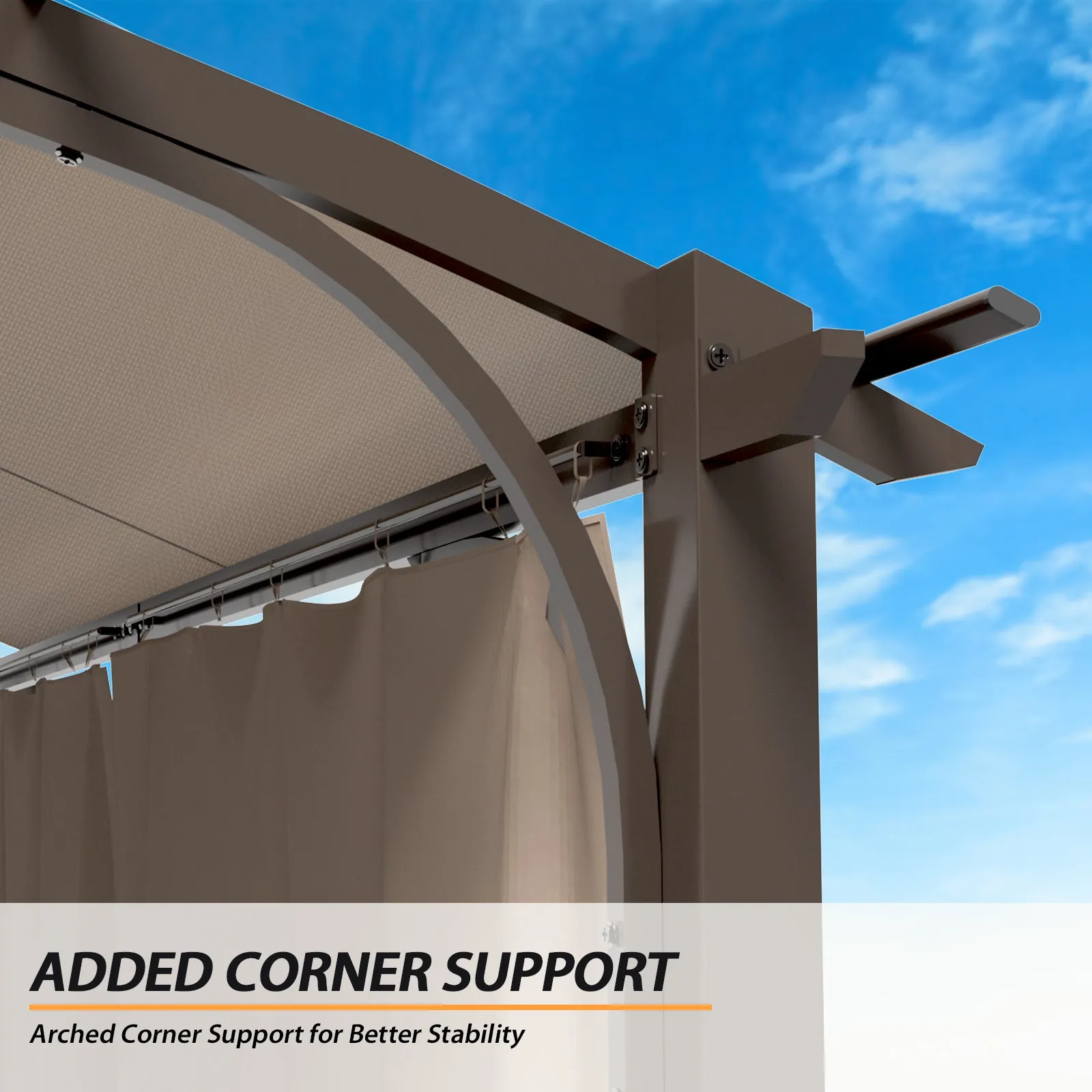 EAGLE PEAK 11x11 Outdoor Arched Top Pergola with Sidewalls