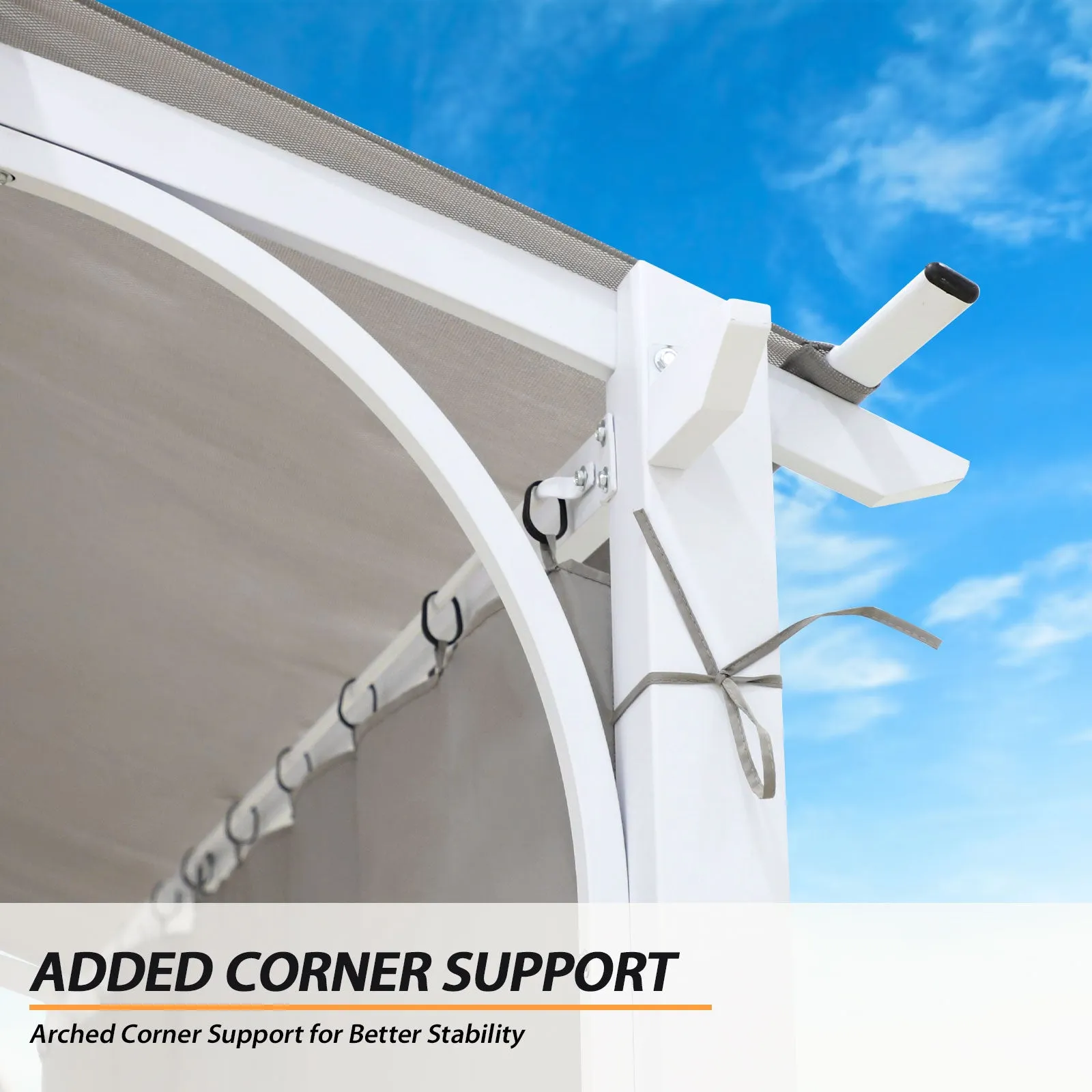 EAGLE PEAK 11x11 Outdoor Arched Top Pergola with Sidewalls