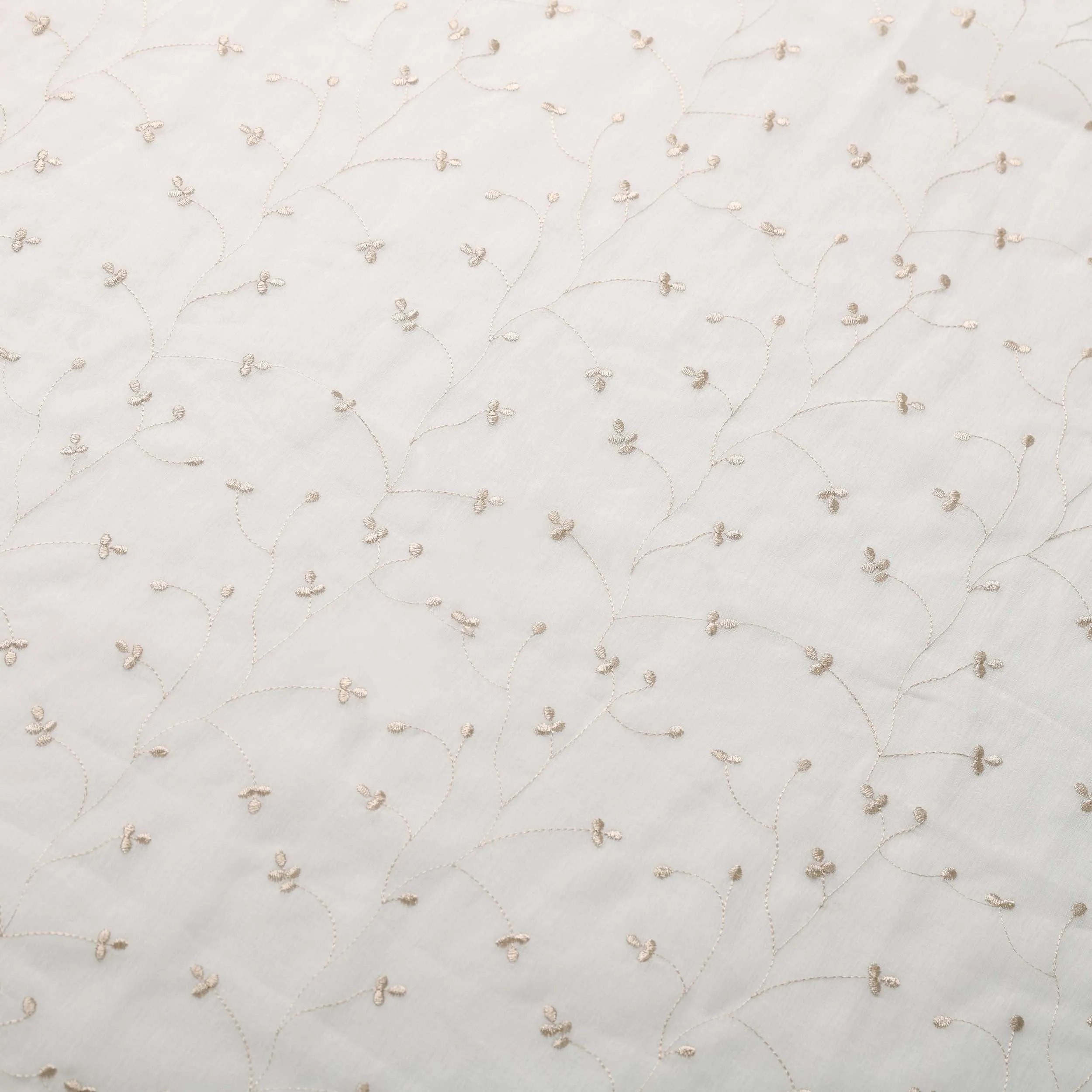 Embroidered Delicate Flower Sheer Grommet Curtain Panel Set