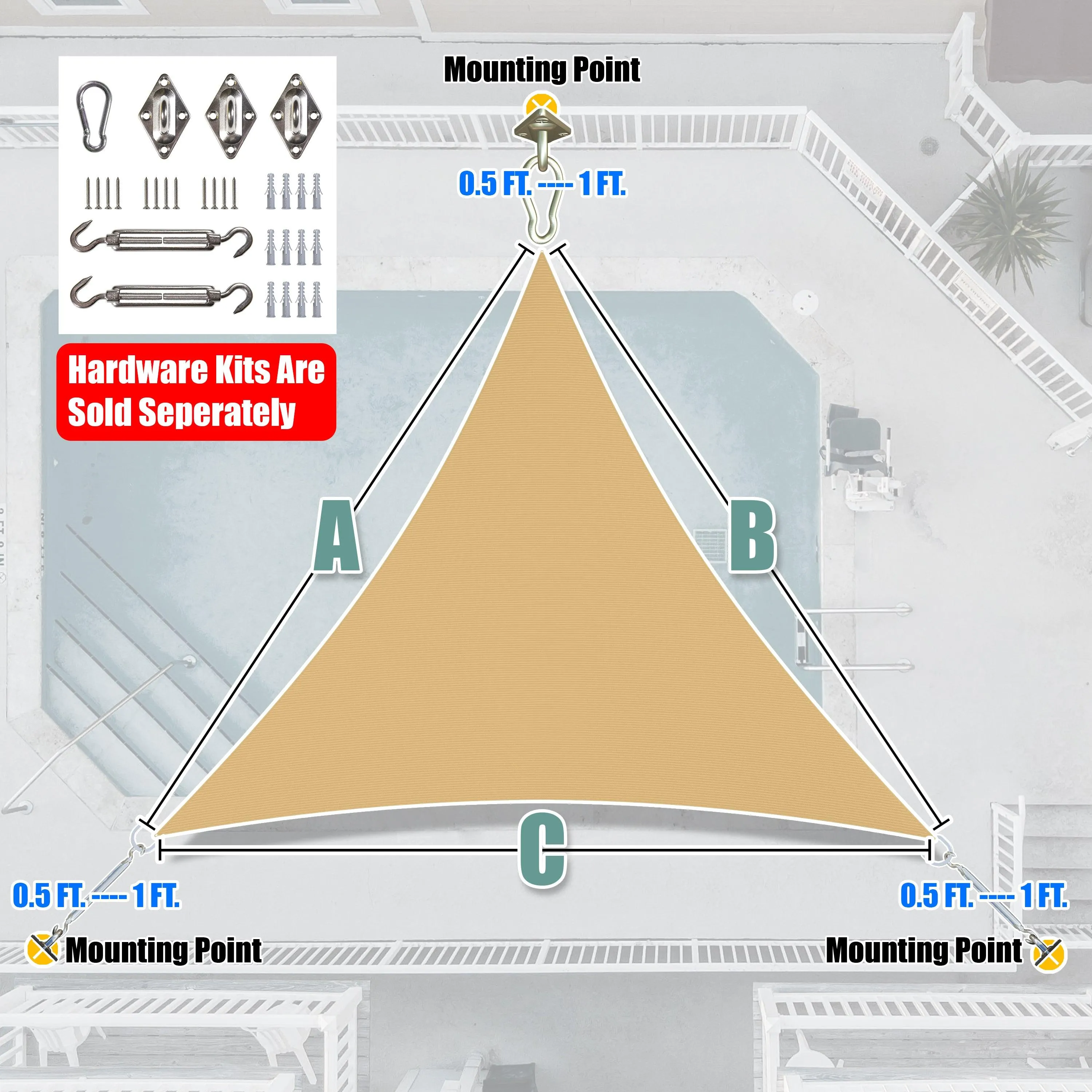 Equilateral Triangle Sun Shade Sail