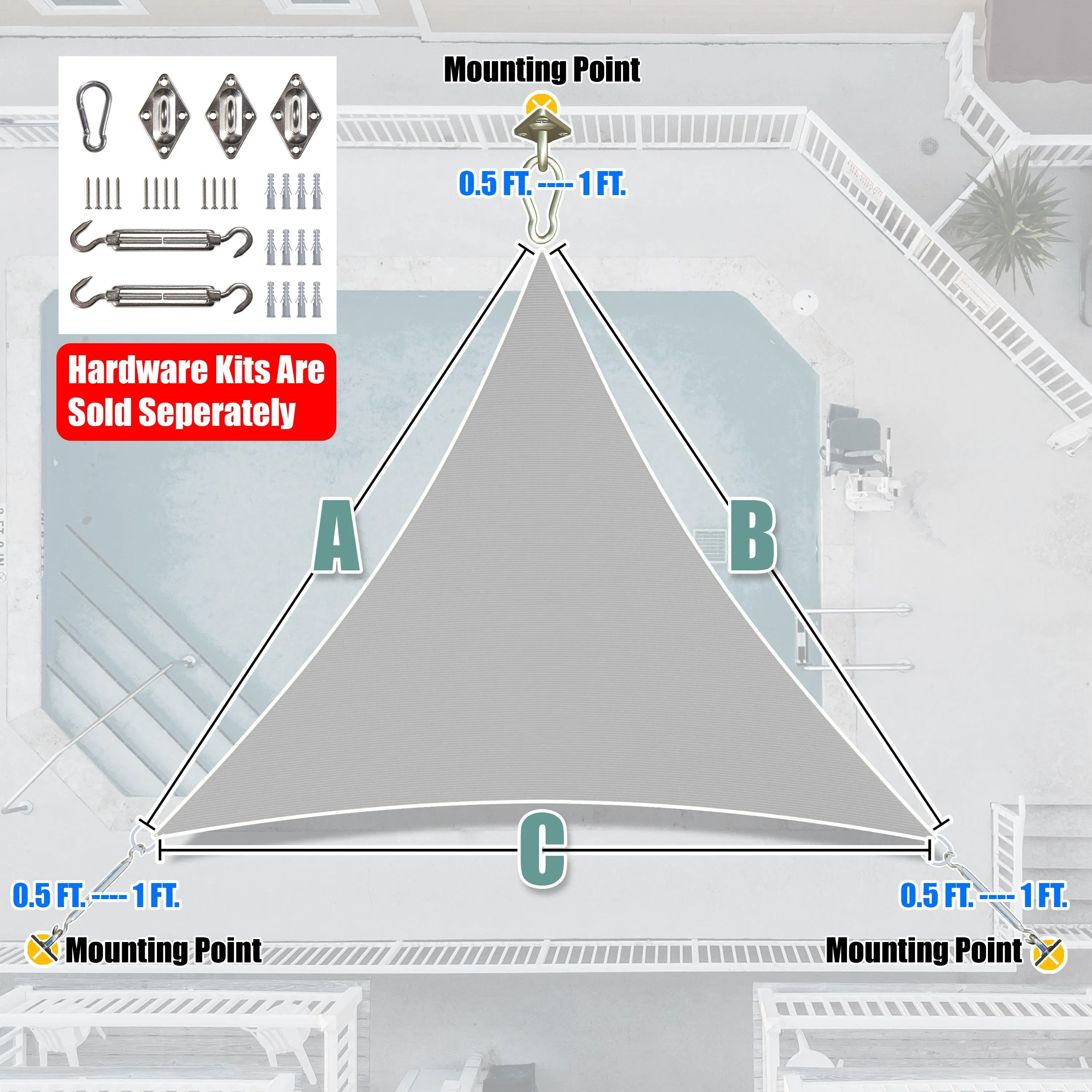 Equilateral Triangle Sun Shade Sail