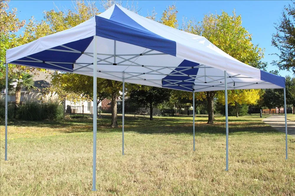 F Model 10'x20' Blue White - Pop Up Tent Pro