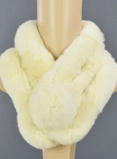 Female Scarves Rex Rabbit Fur Genuine Fur