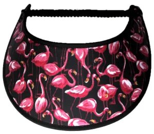 Flamingo Flock on a Black Sun Visor