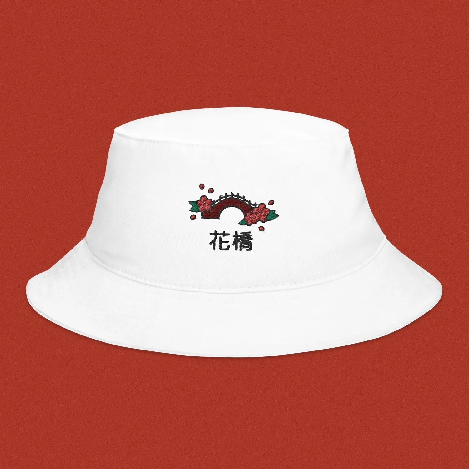Flower Bridge Embroidered Bucket Hat