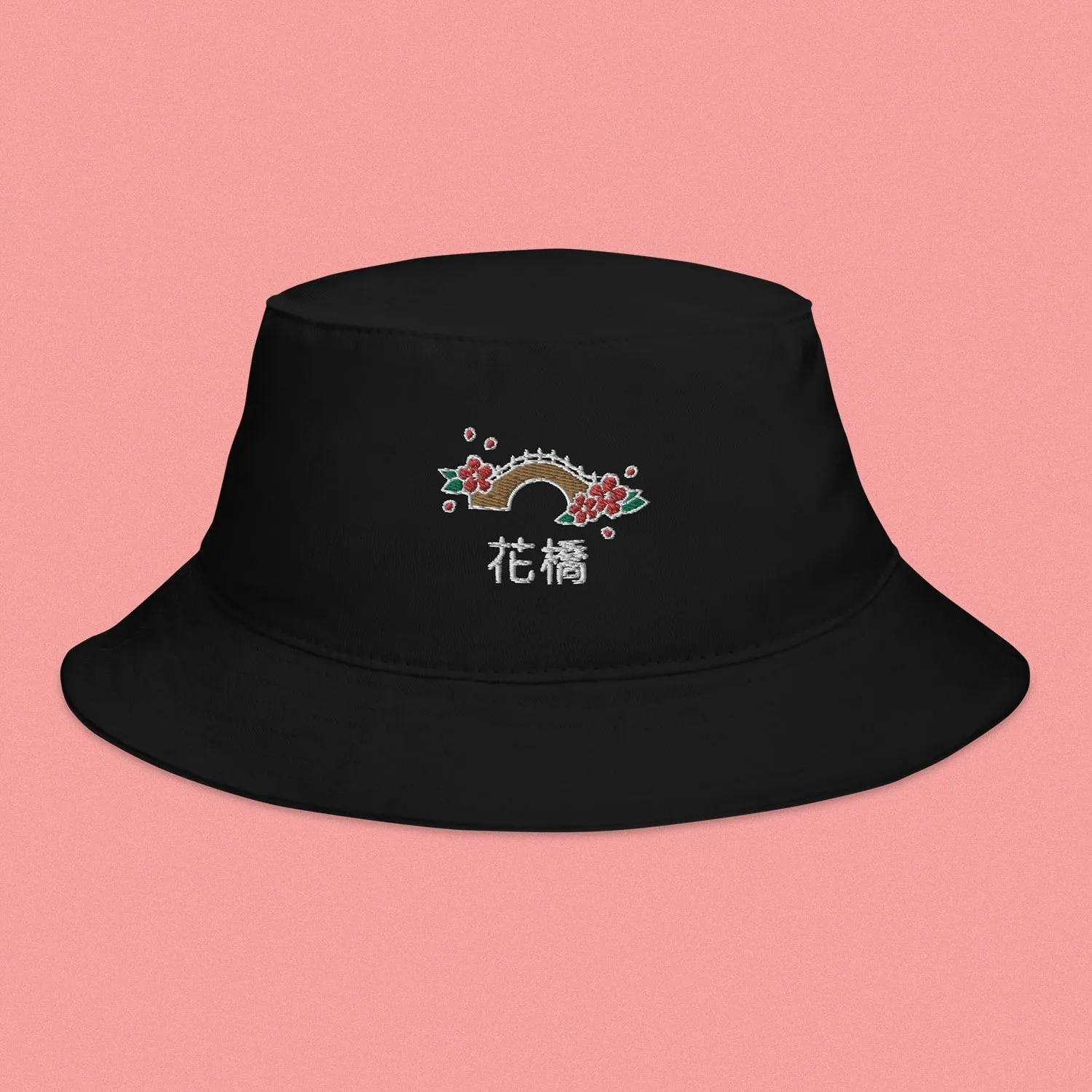 Flower Bridge Embroidered Bucket Hat
