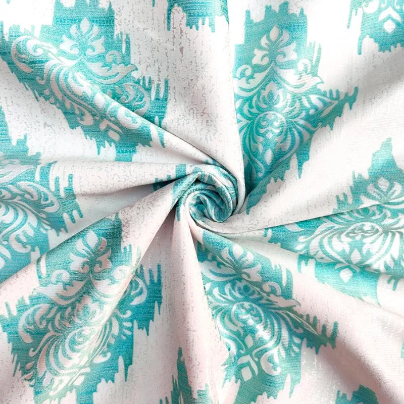 Geralda Flora Semi Blackout Curtain (Blue) - Set Of Three