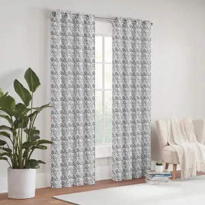 Geralda Semi Blackout Curtain (Black) - Set Of Two