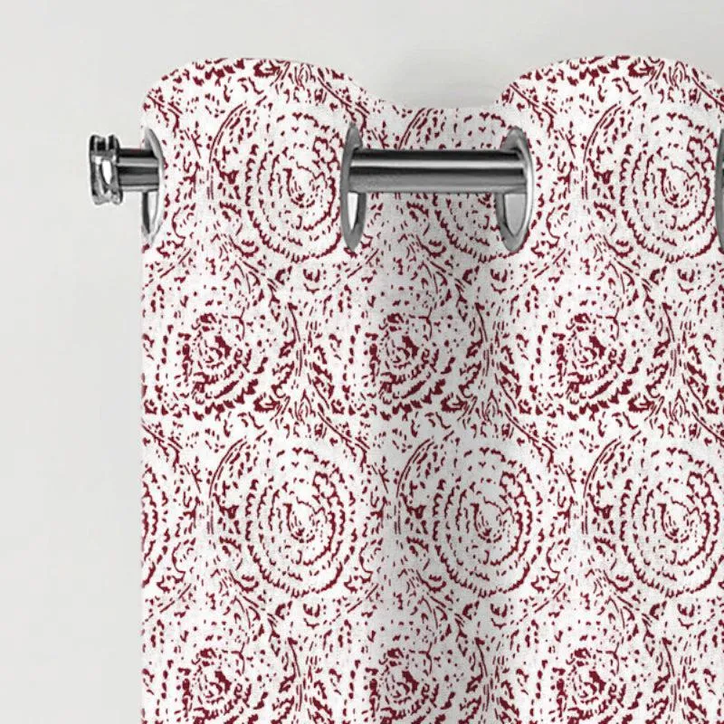 Geralda Semi Blackout Curtain - Red