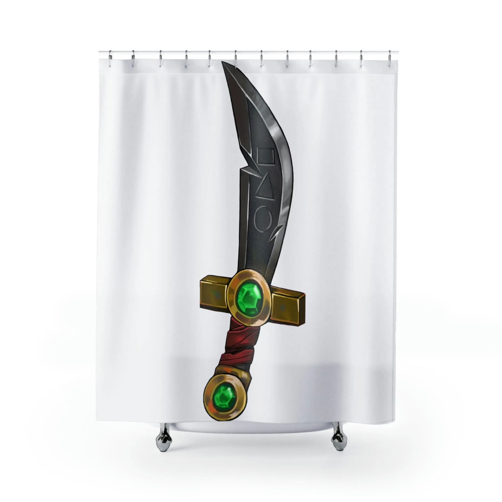 Golden Sword Shower Curtains
