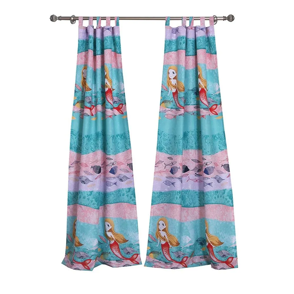 Greenland Home Fashion Mermaid's Window Curtain Panels Pair with Matching tie backs - 2 - Piece - Multi 42x84"