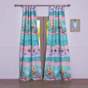 Greenland Home Fashion Mermaid's Window Curtain Panels Pair with Matching tie backs - 2 - Piece - Multi 42x84"