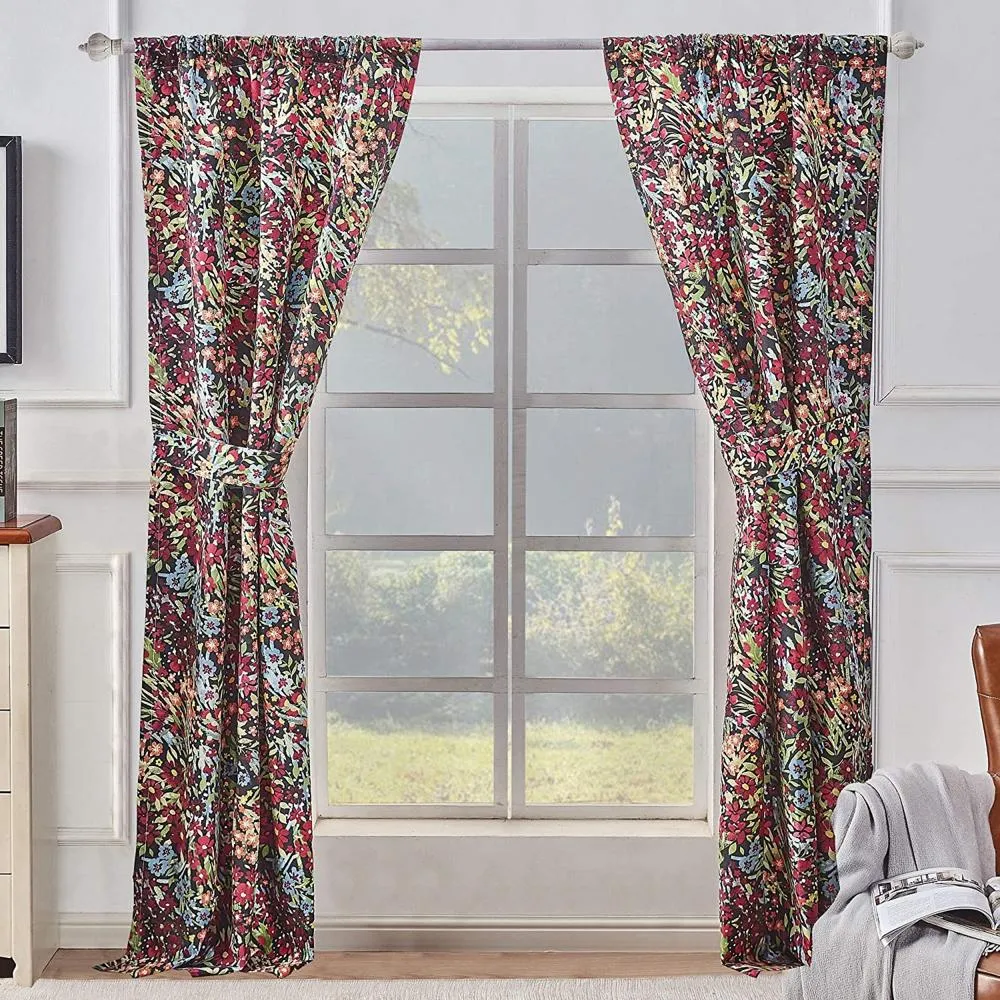 Greenland Home Fashions Barefoot Bungalow Alice Window Panel Pair - 42x84", Midnight