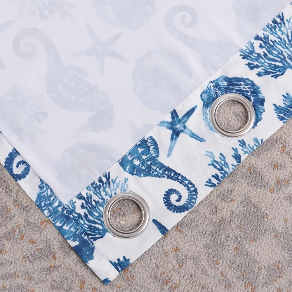 Greenland Home Fashions Pebble Beach Window Panel Pair - 42x84", Blue