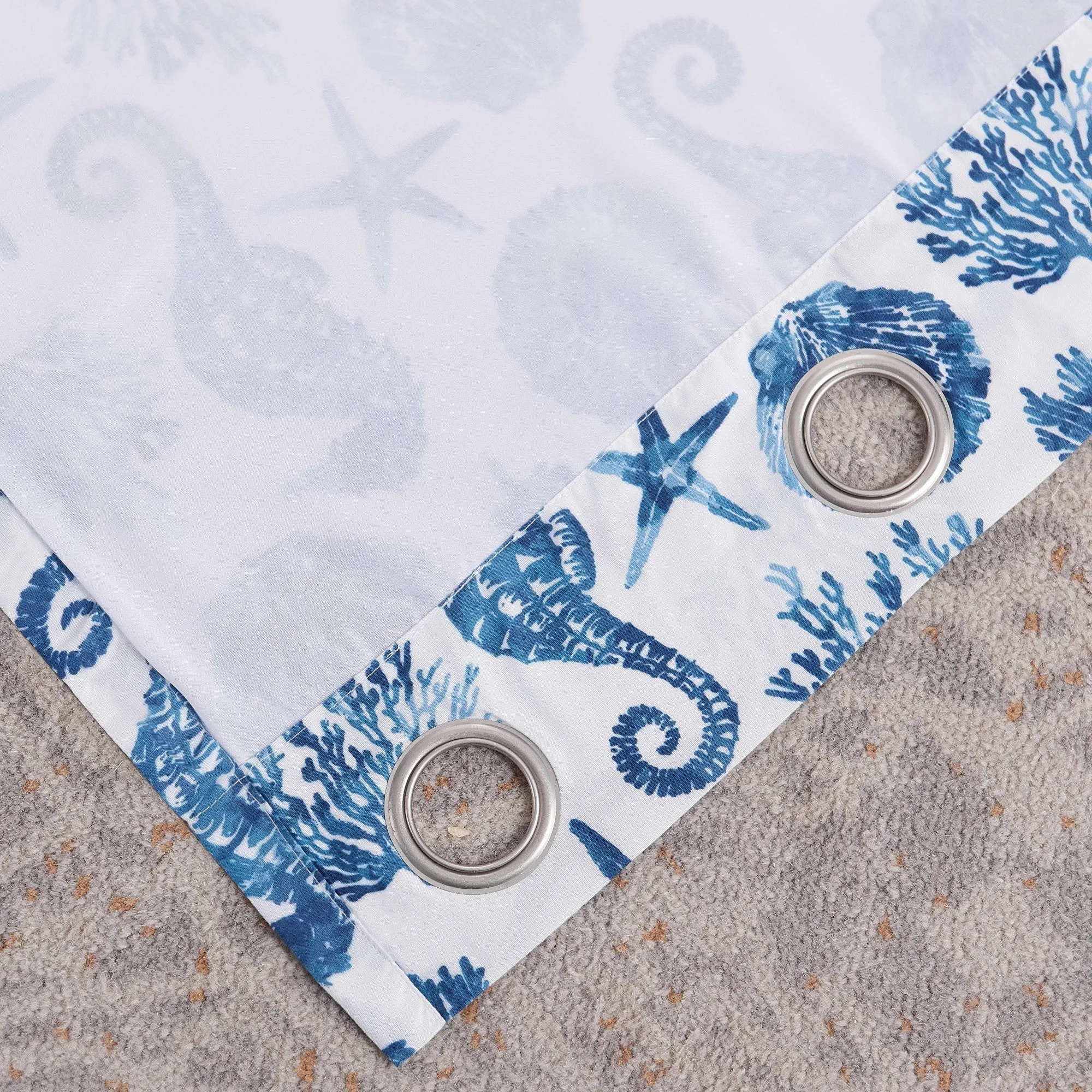 Greenland Home Fashions Pebble Beach Window Panel Pair - 42x84", Blue