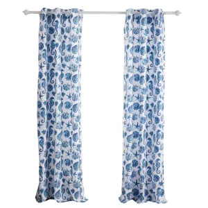 Greenland Home Fashions Pebble Beach Window Panel Pair - 42x84", Blue