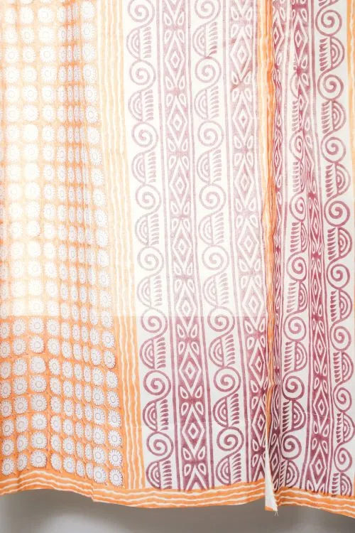 Harvest Sun Hand Block Printed Window Curtain