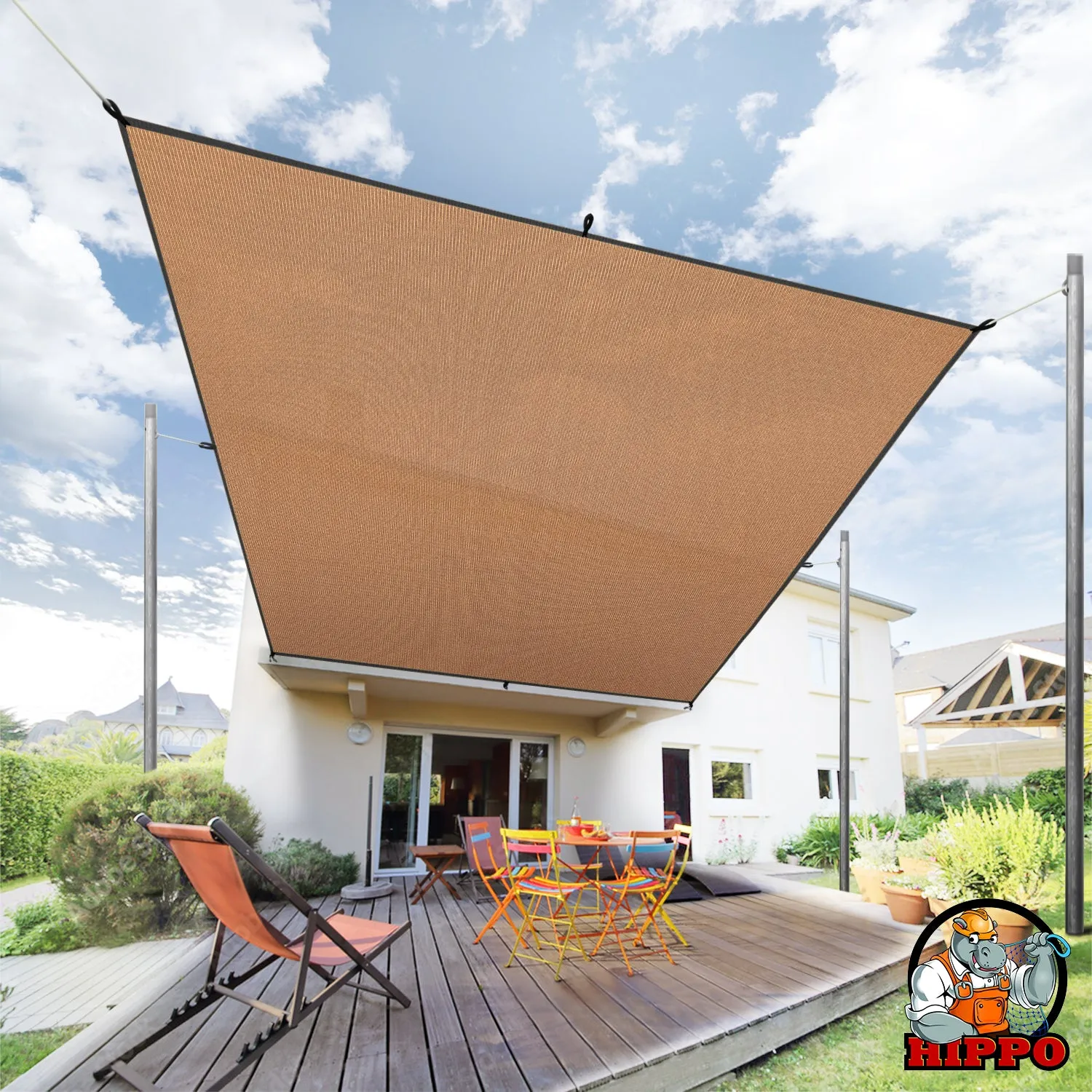 HIPPO 150 GSM Car Parking Rectangle PP Band Shade Sail