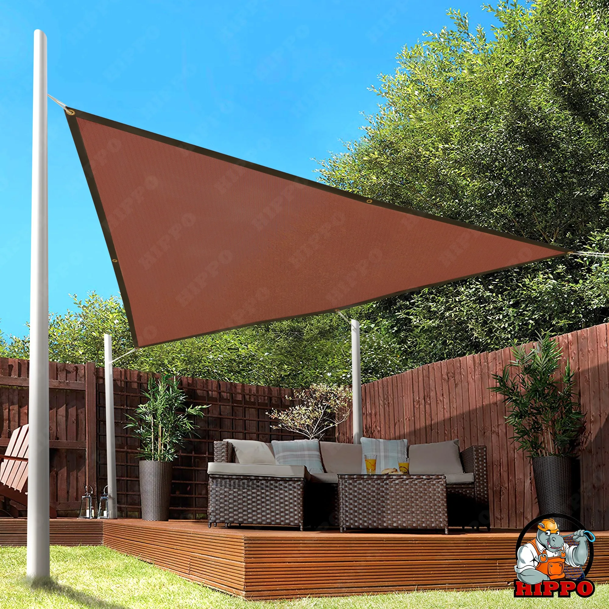 HIPPO 150 GSM Car Parking Triangle PP Band Shade Sail
