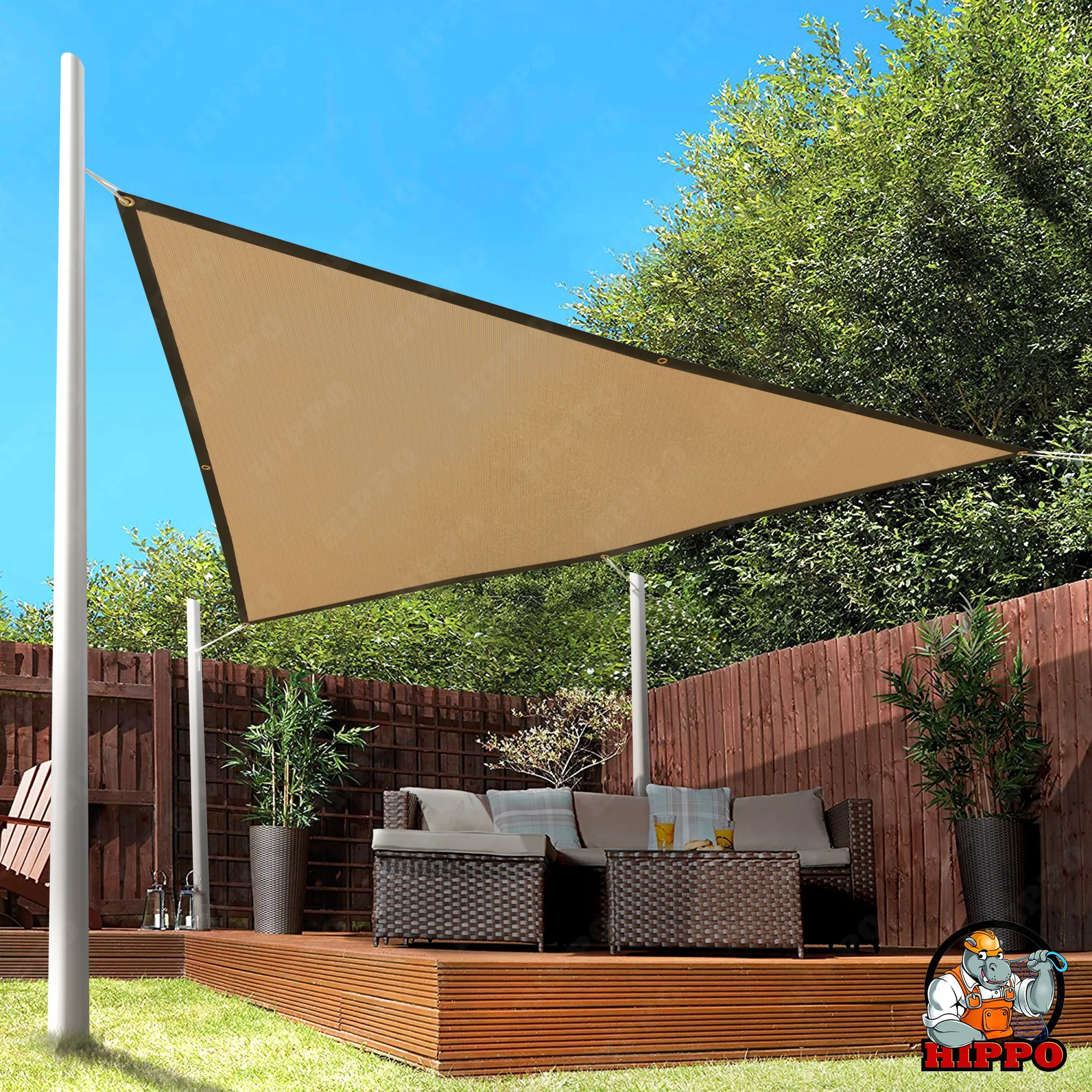 HIPPO 150 GSM Car Parking Triangle PP Band Shade Sail